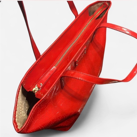 Kate Spade Red Perforated Harmony Metro Heart Tote Bag - Picture 4 of 6